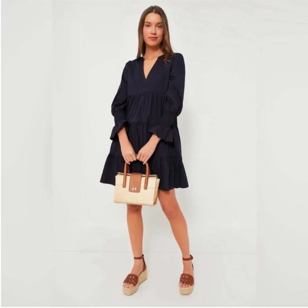 Tuckernuck Pomander Place Navy Cotton Poplin Kenzo Mini Dress Small NWOT - Picture 10 of 12